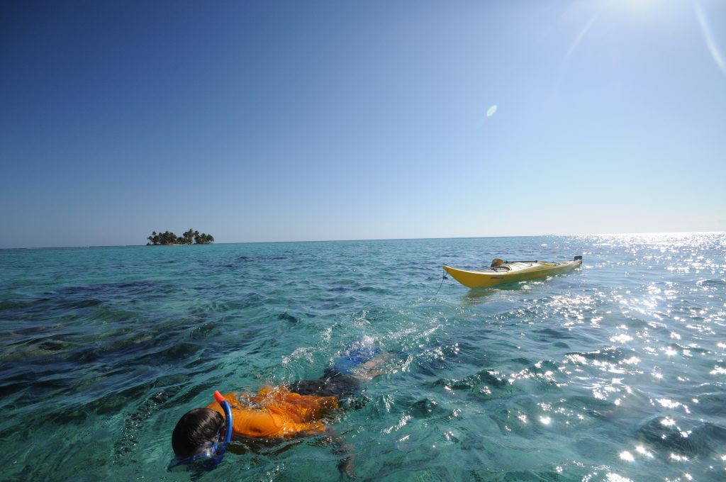 snorkel sea kayak Belize barrier reef