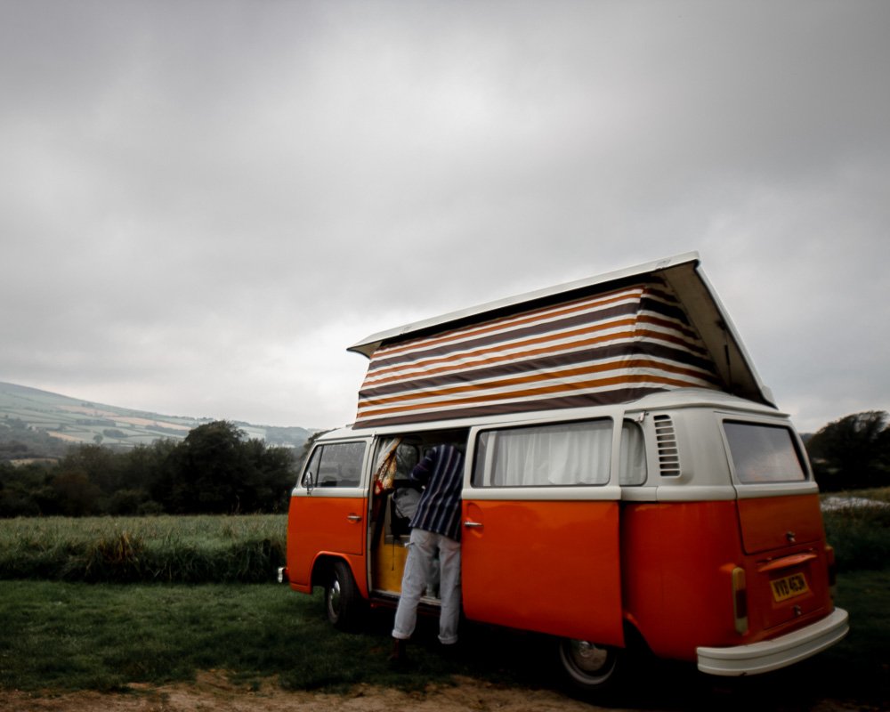 VW camper van road trip