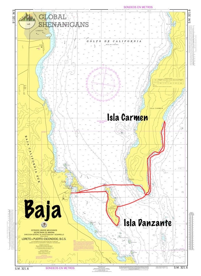 sea kayak baja expedition chart