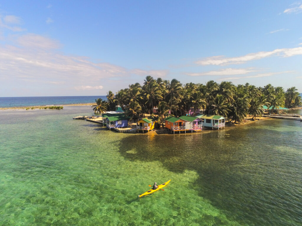 sea kayaking in Belize Tobacco Caye